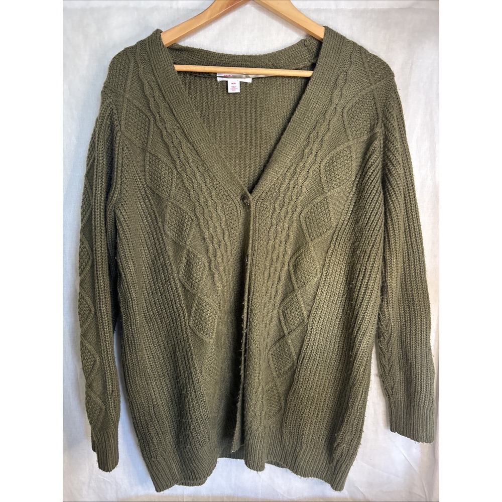 Joe Fresh Women's Button Army Green Cardigan Sweater Size Medium
